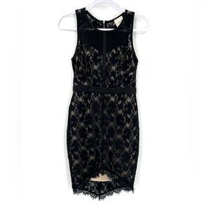 Addiction Black Lace High Low Dress